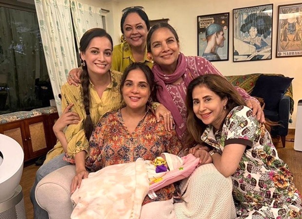 Richa Chadha and baby girl pose with “Masis” Shabana Azmi, Urmila Matondkar, Tanvi Azmi and Dia Mirza 