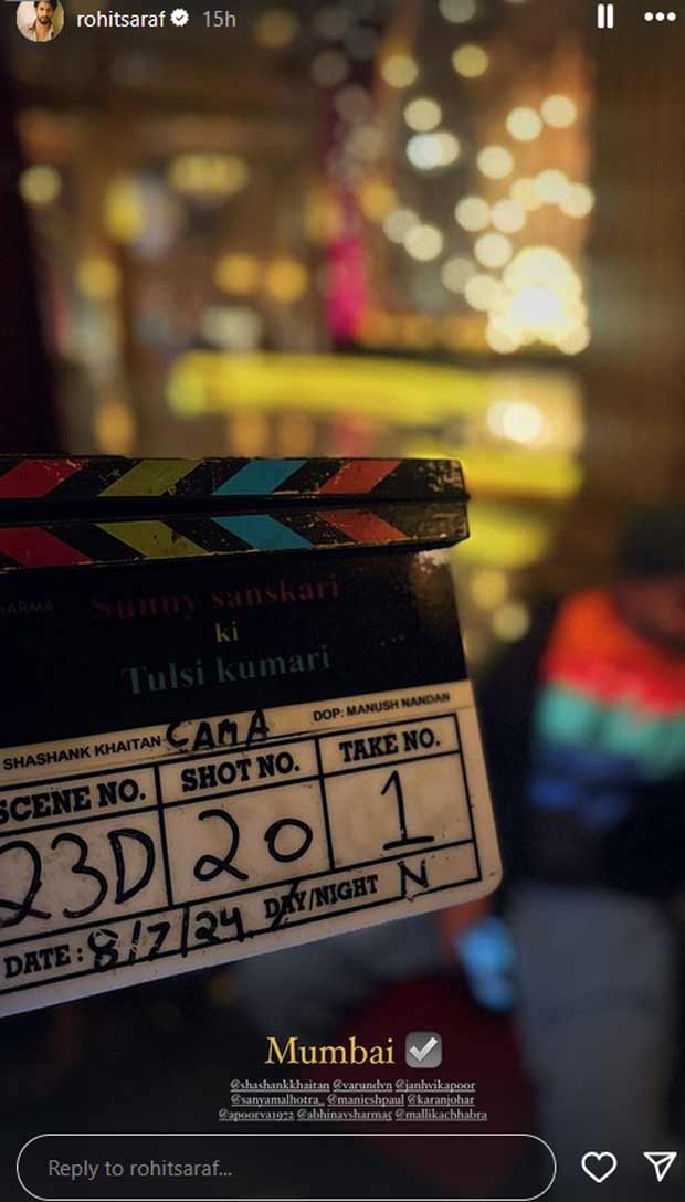 Rohit Saraf begins shooting for Sunny Sanskari Ki Tulsi Kumari in Mumbai