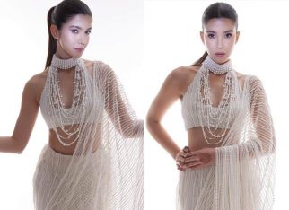 Shanaya Kapoor sets fashion goals in Manish Malhotra’s 100,000 pearl-embellished saree