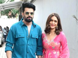 Mrunal Thakur & Maniesh Paul pose together for paps as they get clicked