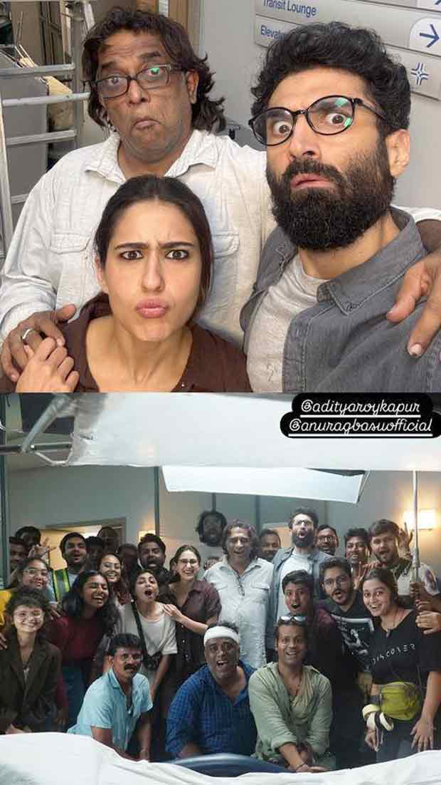 Aditya Roy Kapur, Sara Ali Khan and Anurag Basu pull up goofy faces in Metro In Dino set pictures “Madness mein hum teeno”