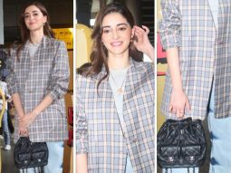 Ananya Panday turns heads at the airport with checked blazer, denim jeans, and Chanel backpack worth Rs. 5 lakh approximately