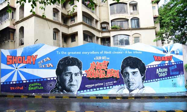 Angry Young Men: Javed Akhtar and Salim Khan get tribute with Sholay, Kranti mural in Mumbai, see pics : Bollywood News