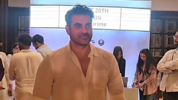Arbaaz Khan poses for paps in his white shirt at Angry Young Men trailer launch