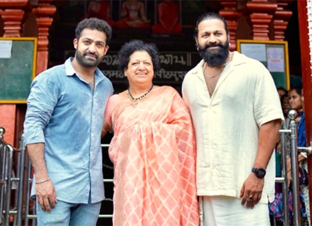 NTR Jr honors his mother's birthday wish with visit to Udupi temple, Rishab Shetty joins