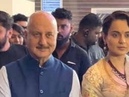 Kangana Ranaut with Anupam Kher & Shreyas Talpade at Emergency trailer launch