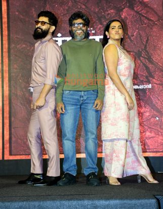 Photos: Chiyaan Vikram, Parvathy Thiruvothu and P.A. Ranjith snapped attending the press conference for Thangalaan