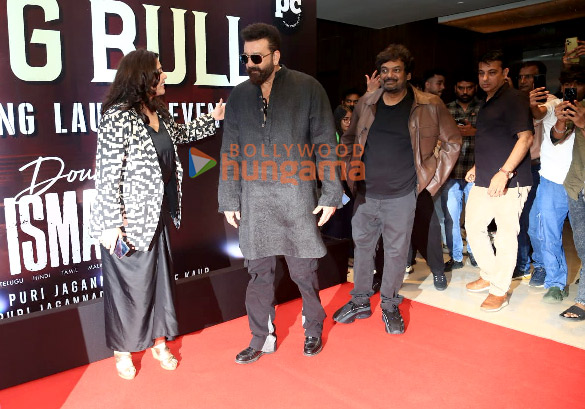 photos sanjay dutt ram pothineni puri jagannadh others snapped at big bull song launch from double ismart in mumbai 5