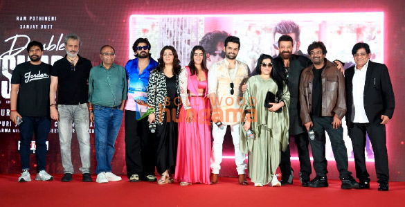 photos sanjay dutt ram pothineni puri jagannadh others snapped at big bull song launch from double ismart in mumbai 500 4