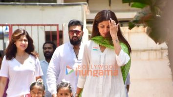 Photos: Shilpa Shetty, Raj Kundra and Shamita Shetty snapped attending an Independence Day celebration