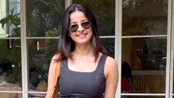 Pretty smile! Mahima Makwana poses for paps in a black dress