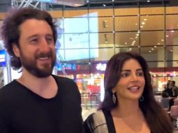 Shama Sikander gets clicked at the airport with her husband