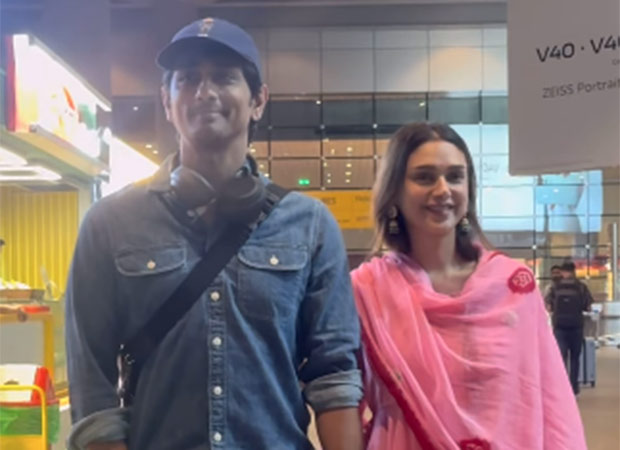 Aditi Rao Hydari and Siddharth make first public appearance after wedding, hold hands at Mumbai Airport