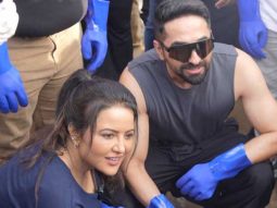 Ayushmann Khurrana and Amruta Fadnavis at “Sea Shore Shine” Beach Clean-Up in Mumbai