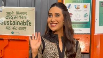 Beautiful in black! Karisma Kapoor gets clicked on a set by paps