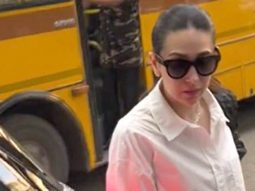 Karisma Kapoor arrives at Malaika Arora’s residence fulfilling her friend duties
