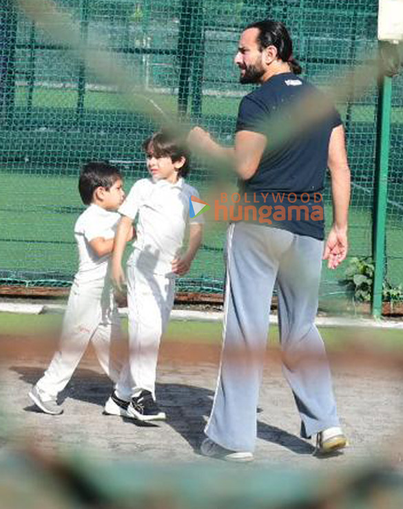 Photos: Saif Ali Khan, Taimur Ali Khan and Jehangir Ali Khan snapped at a cricket ground in Bandra