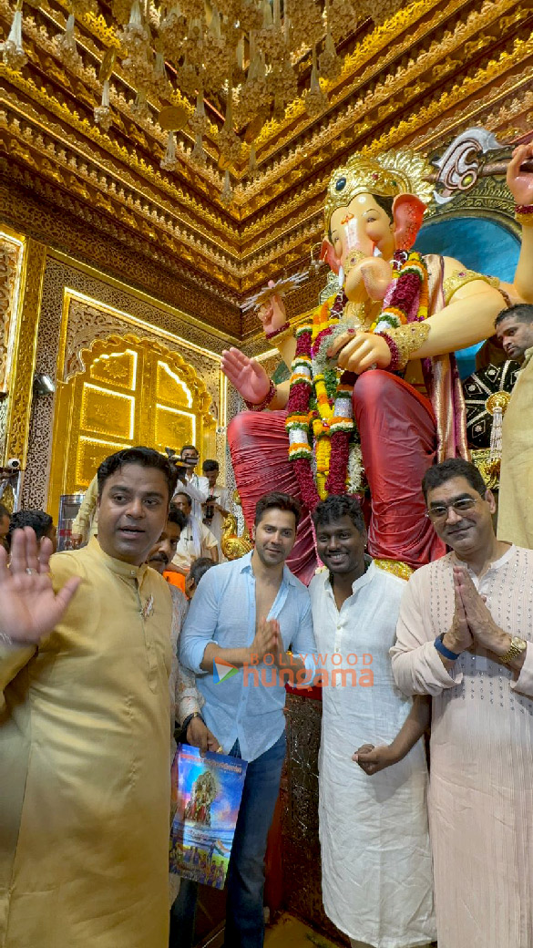 photos varun dhawan atlee kumar and murad khetani snapped at lalbaugcha raja 2