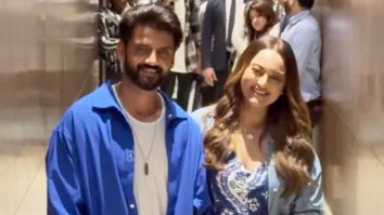 Twinning in blue! Sonakshi Sinha & Zaheer Iqbal pose for paps