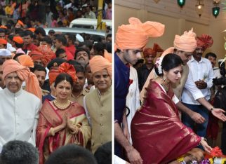 Bhagyashree, Abhimanyu Dassani and family attend Ganesh Visarjan in Sangli, blending glamour with tradition