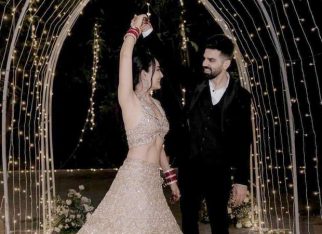 Surbhi Jyoti shares enchanting wedding reception photos in champagne lehenga with husband Sumit Suri: “Cheers to Forever”