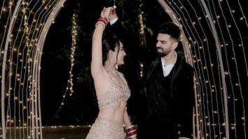 Surbhi Jyoti shares enchanting wedding reception photos in champagne lehenga with husband Sumit Suri: “Cheers to Forever”