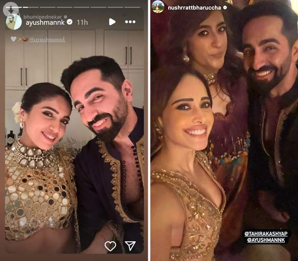 Ayushmann Khurrana and Tahira Kashyap dance their heart out; Bhumi Pednekar, Nushrratt Bharuccha, Richa Chadha, and others share candid photos