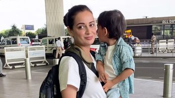 Dia Mirza snapped with her son at the airport