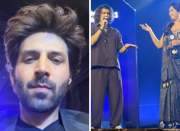 Kartik Aaryan has a fanboy moment over Sonu Nigam and Shreya Ghoshal's 'Ami Je Tomar 3.0' duet at Bhool Bhulaiyaa 3 album launch, watch