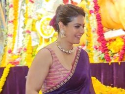 Moment of the day Yug kissing mom Kajol during Durga pooja