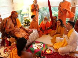 Parineeti Chopra and Raghav Chadha receive blessings from Shankaracharya Ji as he visits their home