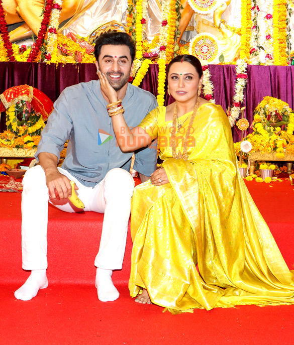 photos ajay devgn kajol rani mukerji alia bhatt and others snapped during durga puja at north bombay sarbojanin 10