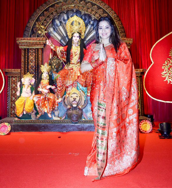 photos ankita lokhande nia sharma rashami desai siddharth nigam and many more snapped at the goregaon durga mahotsav 2024 4