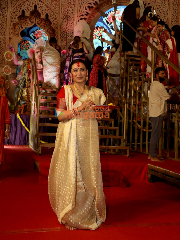 photos kajol rani mukerji rupali ganguly and others snapped during sindhur khela at north bombay durga puja 2