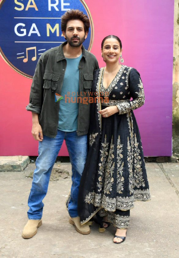 Photos: Kartik Aaryan and Vidya Balan snapped at Sa Re Ga Ma Pa set for Bhool Bhulaiyaa 3 promotion