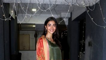 Photos: Pooja Hegde snapped celebrating Diwali outside her house