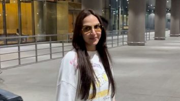 Esha Deol casual airport look as she poses for the media