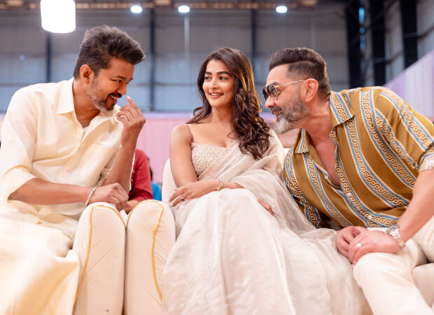 Vijay, Bobby Deol and Pooja Hegde exchange hearty laughs and conversations at the puja ceremony of Thalapathy 69 in Chennai, see pics