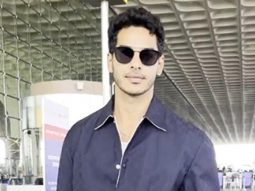 Brown boi Ishaan Khatter papped posing for the media at the airport