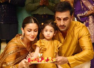 Alia Bhatt, Ranbir Kapoor, and daughter Raha twin in gold for Diwali puja, see pics