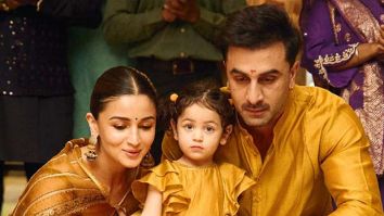 Alia Bhatt, Ranbir Kapoor, and daughter Raha twin in gold for Diwali puja, see pics