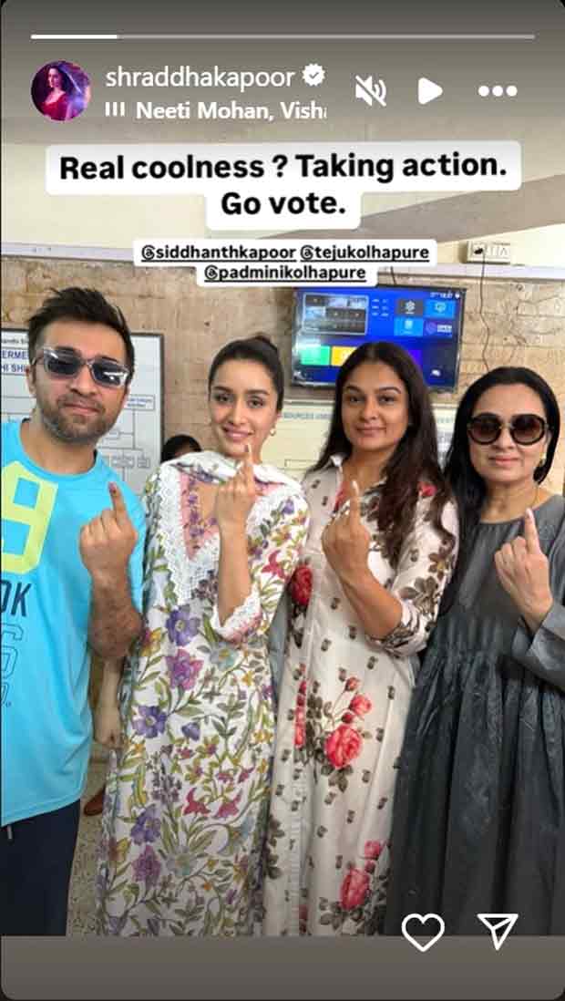 Voting Day 2024: Kartik Aaryan, Shraddha Kapoor, Raveena Tandon, and others drop social media posts after casting their votes