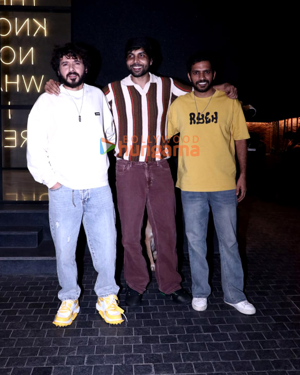 photos divyenndu pratik gandhi saiyami kher and others snapped at excel entertainment office for the screening of agni 7