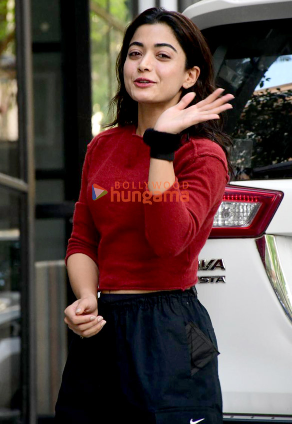photos rashmika mandanna snapped at maddock films office in santacruz 3
