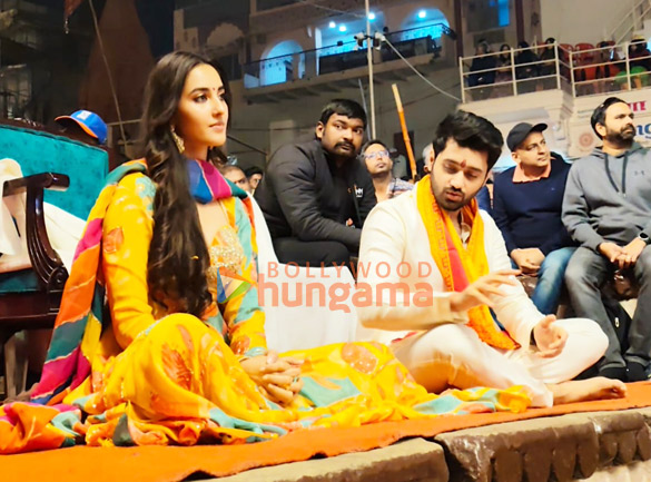 photos utkarsh sharma and simratt kaur randhawa snapped at ganga ghat in banaras while promoting their movie vanvaas 2