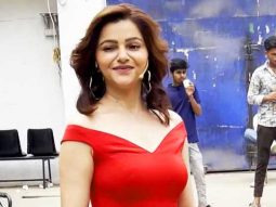 Rubina Dilaik drapped in red