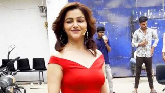 Rubina Dilaik drapped in red