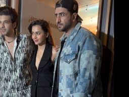 Aly Goni posing with love birds Karan and Tejaswi