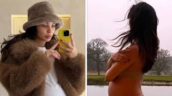 Amy Jackson flaunts baby bump as she goes skinny dipping; see pics