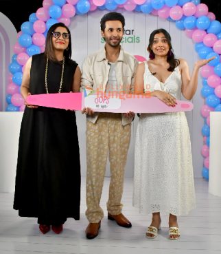 Photos: Sonali Kulkarni, Abhay Mahajan and Shweta Basu Prasad snapped promoting their upcoming series Oops Ab Kya?